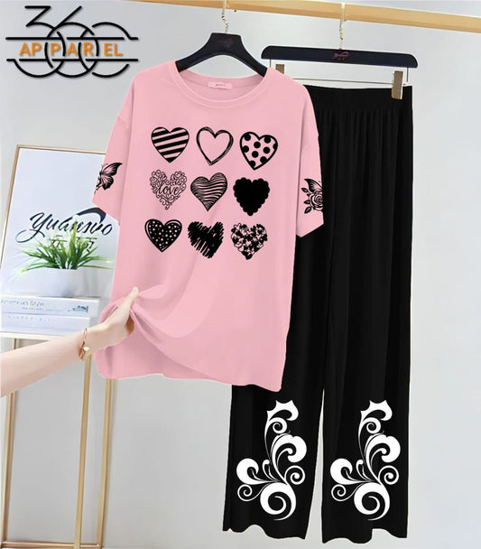 Short Sleeve Printed Women Night Suit