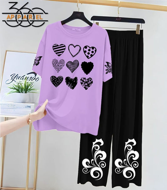 Short Sleeve Printed Women Night Suit